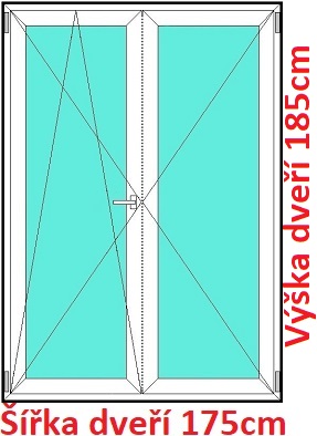 Dvoukřídlé balkonové dveře OS+O SOFT šířka 170cm a 175cm Dvoukřídlé balkonové dveře 175x185 cm, otevíravé a sklopné, Soft