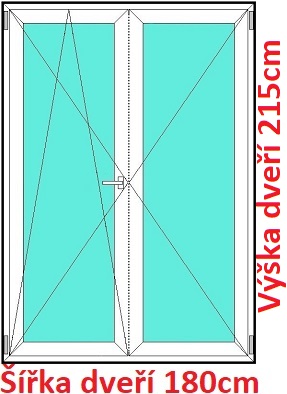 Dvoukřídlé balkonové dveře OS+O SOFT šířka 180cm a 185cm Dvoukřídlé balkonové dveře 180x215 cm, otevíravé a sklopné, Soft