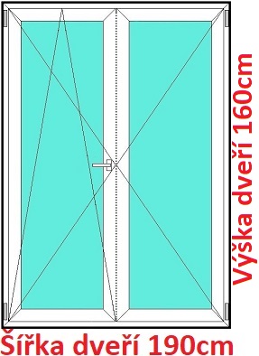 Dvoukřídlé balkonové dveře OS+O SOFT šířka 190cm a 195cm Dvoukřídlé balkonové dveře 190x160 cm, otevíravé a sklopné, Soft