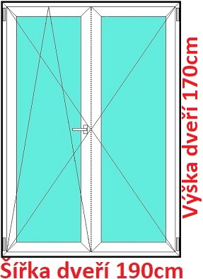 Dvoukřídlé balkonové dveře OS+O SOFT šířka 190cm a 195cm Dvoukřídlé balkonové dveře 190x170 cm, otevíravé a sklopné, Soft