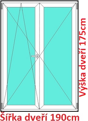 Dvoukřídlé balkonové dveře OS+O SOFT šířka 190cm a 195cm Dvoukřídlé balkonové dveře 190x175 cm, otevíravé a sklopné, Soft