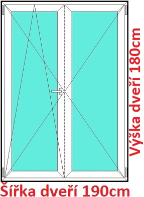 Dvoukřídlé balkonové dveře OS+O SOFT šířka 190cm a 195cm Dvoukřídlé balkonové dveře 190x180 cm, otevíravé a sklopné, Soft