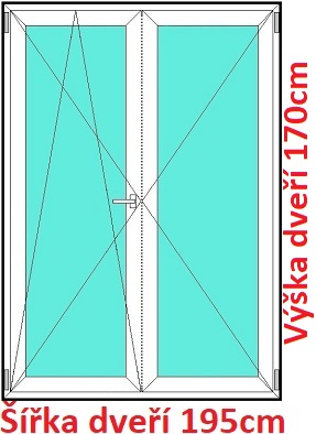 Dvoukřídlé balkonové dveře OS+O SOFT šířka 190cm a 195cm Dvoukřídlé balkonové dveře 195x170 cm, otevíravé a sklopné, Soft