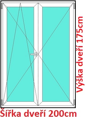 Dvoukřídlé balkonové dveře OS+O SOFT šířka 200cm Dvoukřídlé balkonové dveře 200x175 cm, otevíravé a sklopné, Soft