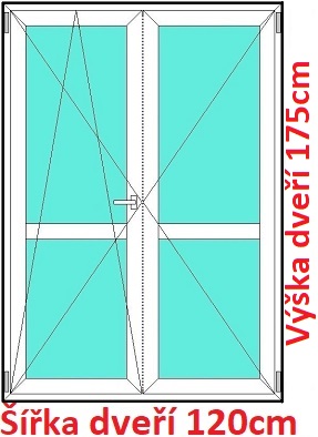 Dvoukřídlé balkonové dveře s příčkou OS+O SOFT Dvoukřídlé balkonové dveře s příčkou 120x175 cm, otevíravé a sklopné, Soft