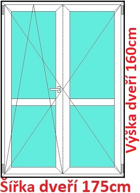 Dvoukřídlé balkonové dveře s příčkou OS+O SOFT 170-175x160-175cm Dvoukřídlé balkonové dveře s příčkou 175x160 cm, otevíravé a sklopné, Soft