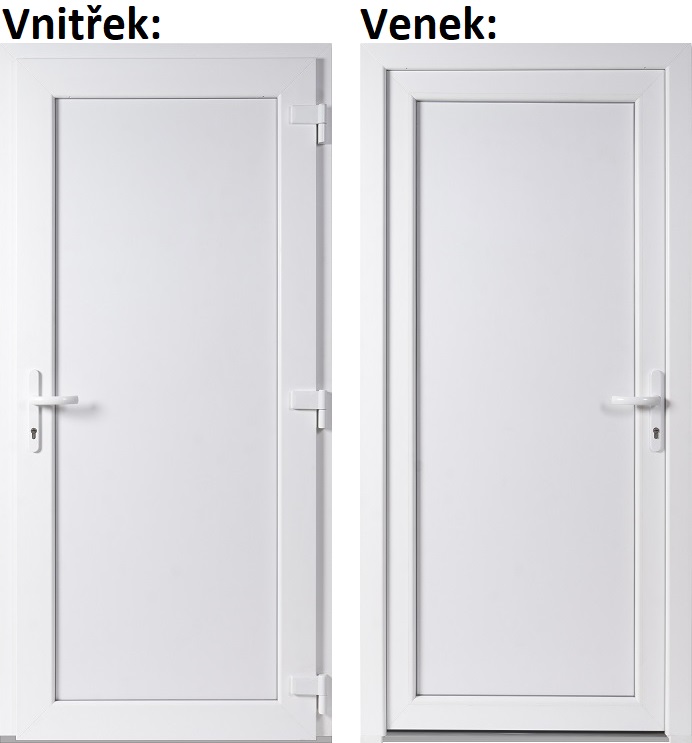 Plastov dvere - skladom Lacn vchodov dvere plastov Soft WDS Pln biele 100x210 cm, prav
