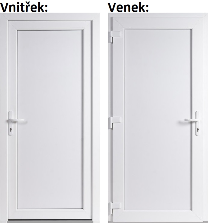 Plastov dvere - skladom Lacn vchodov dvere plastov Soft WDS Pln biele 100x210 cm, av, otvranie VON