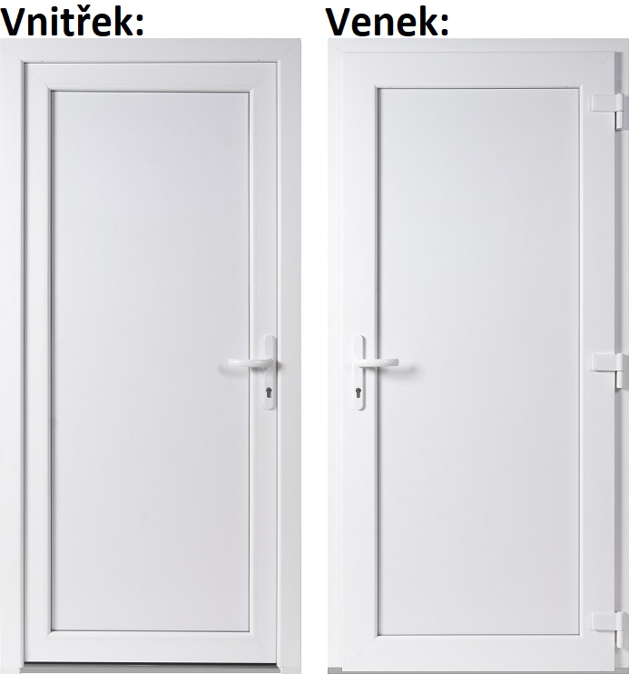 Lacn vchodov dvere WDS Pln - Skladom Lacn vchodov dvere plastov Soft WDS Pln biele 100x210 cm, prav, otvranie VON