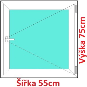 Plastová okna O SOFT šířka 50, 55 a 60cm x výška 75-95cm  Plastové okno 55x75 cm, otevíravé, Soft