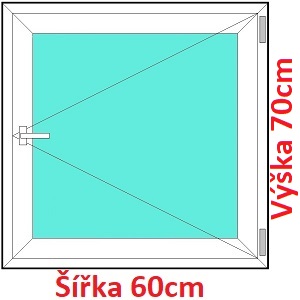 Plastová okna O SOFT šířka 50, 55 a 60cm x výška 50-70cm  Plastové okno 60x70 cm, otevíravé, Soft