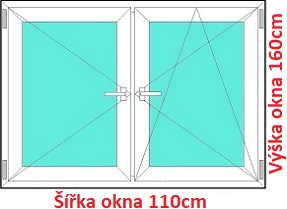 Dvoukřídlá okna O+OS SOFT šířka 105 a 110cm Dvoukřídlé plastové okno 110x160 cm, O+OS, Soft