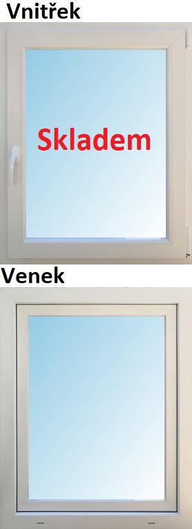 Soft plastové okno 60x90 cm bílé, otevíravé a sklopné, Pravé