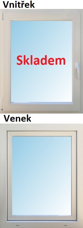 Soft plastové okno 80x100 cm bílé, otevíravé a sklopné, Levé