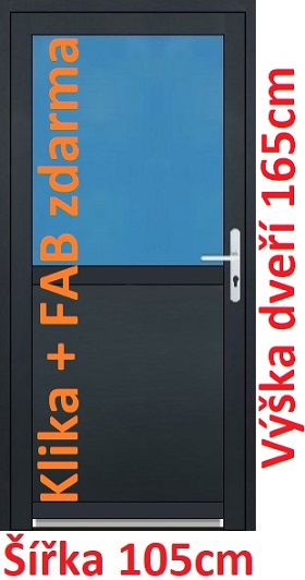 Vchodové plastové dveře Soft 1/2 sklo 105x165 cm - Akce!