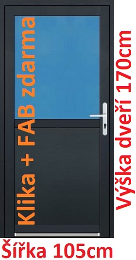 Vchodové plastové dveře Soft 1/2 sklo 105x170 cm - Akce!