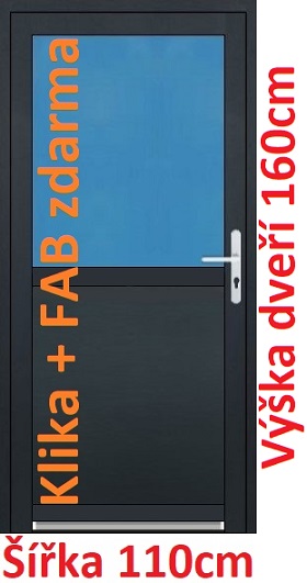 Plastové vchodové dveře sloupkové - Akce! Vchodové plastové dveře Soft 1/2 sklo 110x160 cm - Akce!