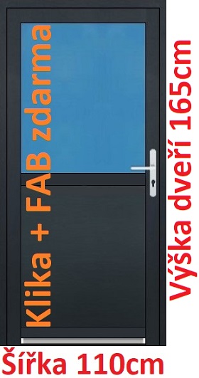 Plastové vchodové dveře sloupkové - Akce! Vchodové plastové dveře Soft 1/2 sklo 110x165 cm - Akce!