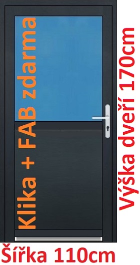 Plastové vchodové dveře sloupkové - Akce! Vchodové plastové dveře Soft 1/2 sklo 110x170 cm - Akce!