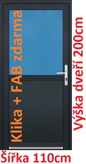 Vchodové dveře 1/2 sklo Akce! - šířka 110cm Vchodové plastové dveře Soft 1/2 sklo 110x200 cm - Akce!