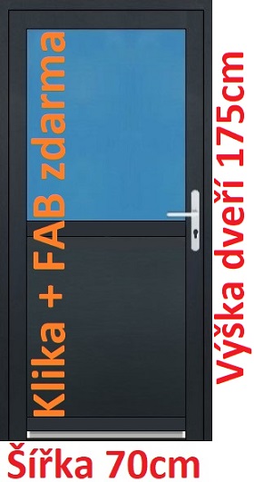 Vchodové dveře 1/2 sklo Akce! - šířka 70cm Vchodové plastové dveře Soft 1/2 sklo 70x175 cm - Akce!