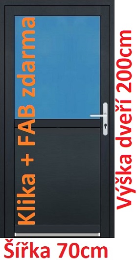 Vchodové dveře 1/2 sklo Akce! - šířka 70cm Vchodové plastové dveře Soft 1/2 sklo 70x200 cm - Akce!