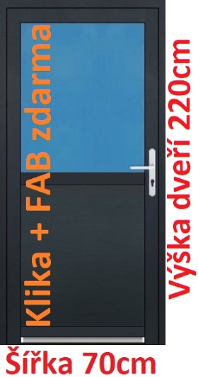 Vchodové dveře 1/2 sklo Akce! - šířka 70cm Vchodové plastové dveře Soft 1/2 sklo 70x220 cm - Akce!