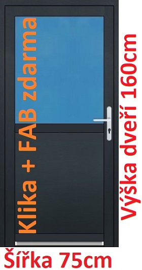 Vchodové plastové dveře Soft 1/2 sklo 75x160 cm - Akce!