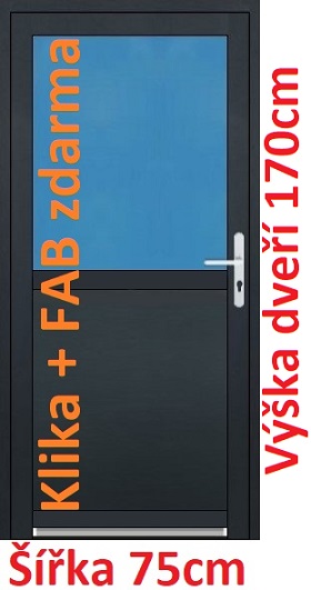 Vchodové plastové dveře Soft 1/2 sklo 75x170 cm - Akce!