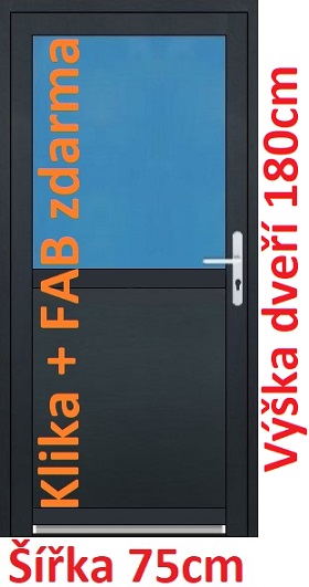 Vchodové dveře 1/2 sklo Akce! - šířka 75cm Vchodové plastové dveře Soft 1/2 sklo 75x180 cm - Akce!