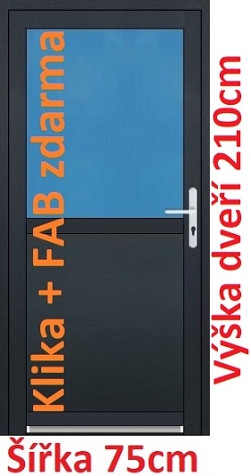 Vchodové dveře 1/2 sklo Akce! - šířka 75cm Vchodové plastové dveře Soft 1/2 sklo 75x210 cm - Akce!