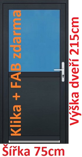 Vchodové dveře 1/2 sklo Akce! - šířka 75cm Vchodové plastové dveře Soft 1/2 sklo 75x215 cm - Akce!