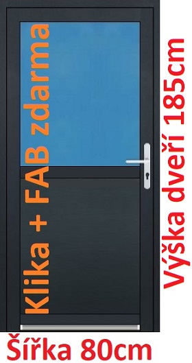 Vchodové dveře 1/2 sklo Akce! - šířka 80cm Vchodové plastové dveře Soft 1/2 sklo 80x185 cm - Akce!