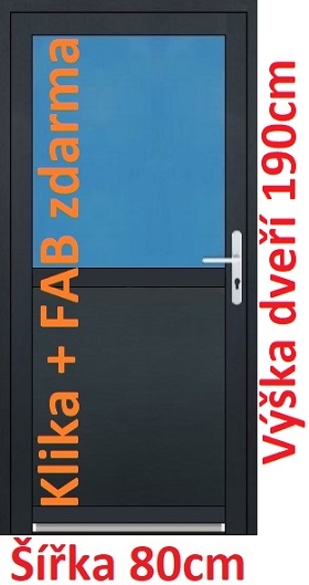 Vchodové plastové dveře Soft 1/2 sklo 80x190 cm - Akce!