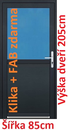Vchodové dveře 1/2 sklo Akce! - šířka 85cm Vchodové plastové dveře Soft 1/2 sklo 85x205 cm - Akce!