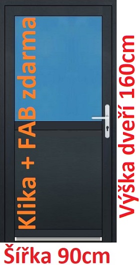 Vchodové plastové dveře Soft 1/2 sklo 90x160 cm - Akce!