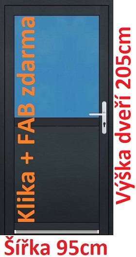 Vchodové plastové dveře Soft 1/2 sklo 95x205 cm - Akce!