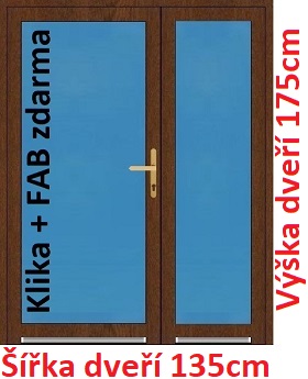 Dvoukřídlé vchodové dveře plastové Soft 3/3 sklo 135x175 cm - Akce!