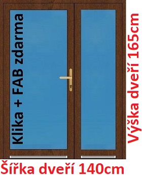 Dvoukřídlé vchodové dveře plastové Soft 3/3 sklo 140x165 cm - Akce!