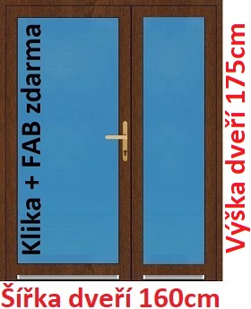 Dvoukřídlé vchodové dveře plastové Soft 3/3 sklo 160x175 cm - Akce!