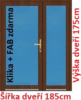 Dvoukřídlé vchodové dveře plastové Soft 3/3 sklo 185x175 cm - Akce!