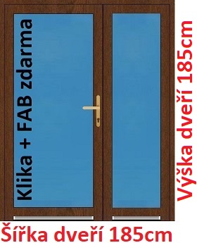 Dvoukřídlé vchodové dveře plastové Soft 3/3 sklo 185x185 cm - Akce!