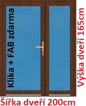 Dvoukřídlé vchodové dveře plastové Soft 3/3 sklo 200x165 cm - Akce!