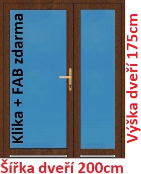 Dvoukřídlé vchodové dveře plastové Soft 3/3 sklo 200x175 cm - Akce!
