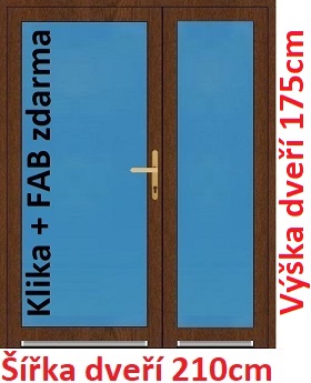 Vchodov dvere - Akce! Dvojkrdlov vchodov dvere plastov Soft 3/3 sklo 210x175 cm - Akce!