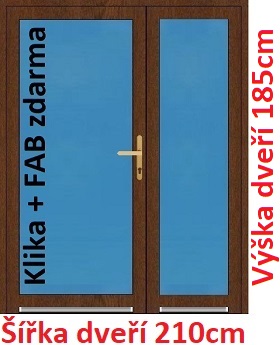 Dvojkrdlov vchodov dvere plastov Soft 3/3 sklo 210x185 cm - Akce!