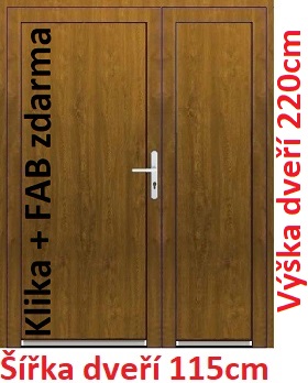 Vchodové  dveře - Akce! Dvoukřídlé vchodové dveře plastové plné Soft Emily 115x220 cm - Akce!