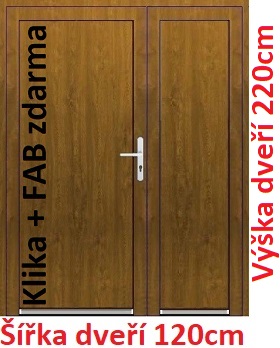 Vchodové  dveře - Akce! Dvoukřídlé vchodové dveře plastové plné Soft Emily 120x220 cm - Akce!