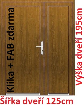 Dvoukřídlé vchodové dveře plastové plné Soft Emily 125x195 cm - Akce!