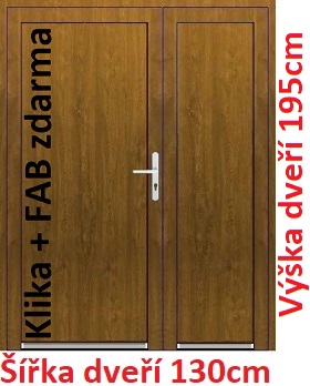 Dvoukřídlé vchodové dveře plastové plné Soft Emily 130x195 cm - Akce!